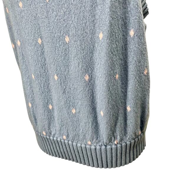 Vintage 90s Martin Sweater Vest Preppy Golf Argyle QuarterZip Merino Wool Medium - Picture 9 of 10